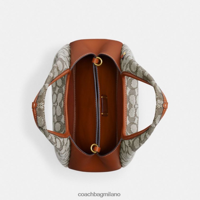 Coach donne borsa a tracolla in lana 23 in caratteristico jacquard b4/cacao brunito amb FPN0Z8272