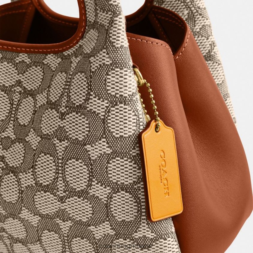 Coach donne borsa a tracolla in lana 23 in caratteristico jacquard b4/cacao brunito amb FPN0Z8272
