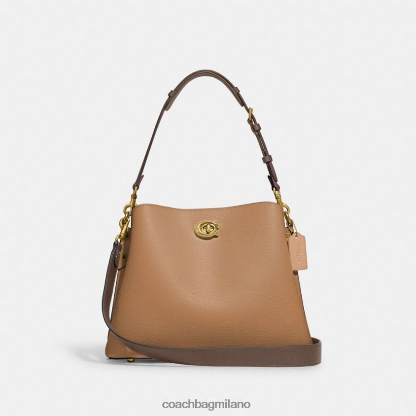 Coach donne borsa a tracolla in salice in colorblock b4/caramella mou multi FPN0Z8266
