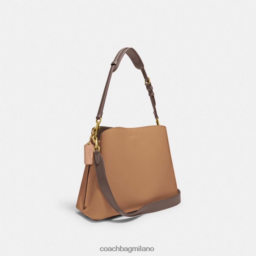 Coach donne borsa a tracolla in salice in colorblock b4/caramella mou multi FPN0Z8266