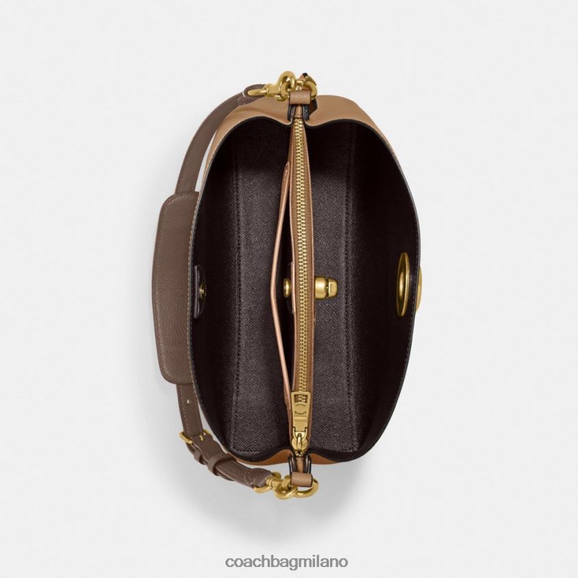 Coach donne borsa a tracolla in salice in colorblock b4/caramella mou multi FPN0Z8266
