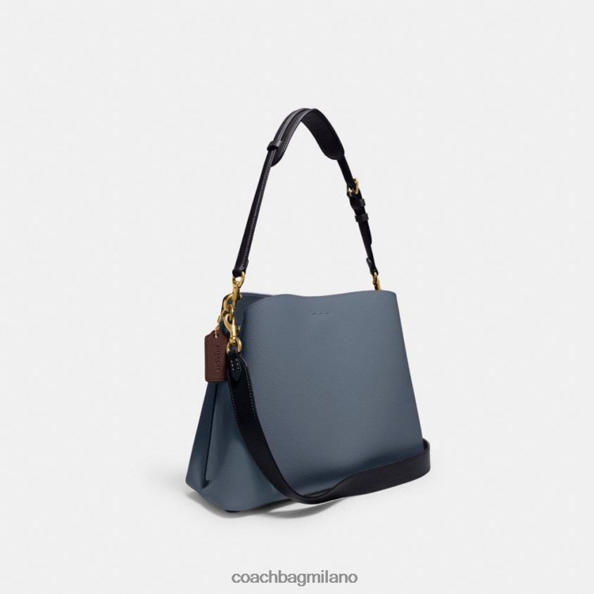 Coach donne borsa a tracolla in salice in colorblock b4/denim FPN0Z8265