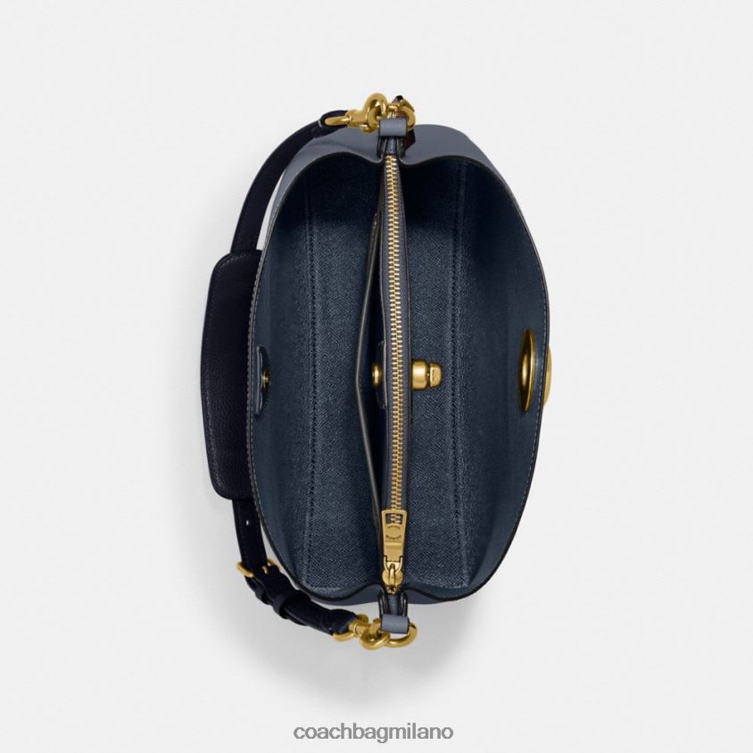 Coach donne borsa a tracolla in salice in colorblock b4/denim FPN0Z8265