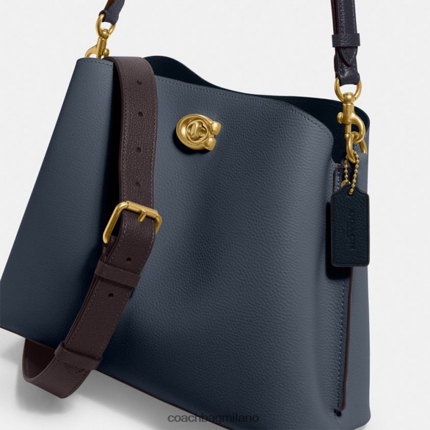 Coach donne borsa a tracolla in salice in colorblock b4/denim FPN0Z8265