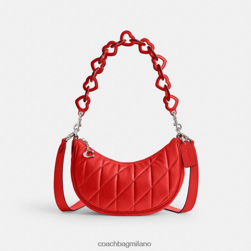 Coach donne borsa a tracolla mira con trapuntatura a cuscino e cinturino a cuore sx/rosso sportivo FPN0Z8256