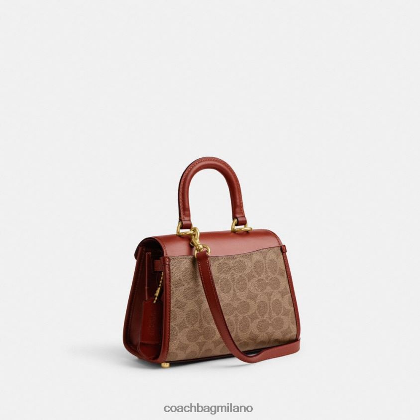 Coach donne Manico superiore Sammy 21 in tela esclusiva b4/ruggine marrone chiaro FPN0Z8246
