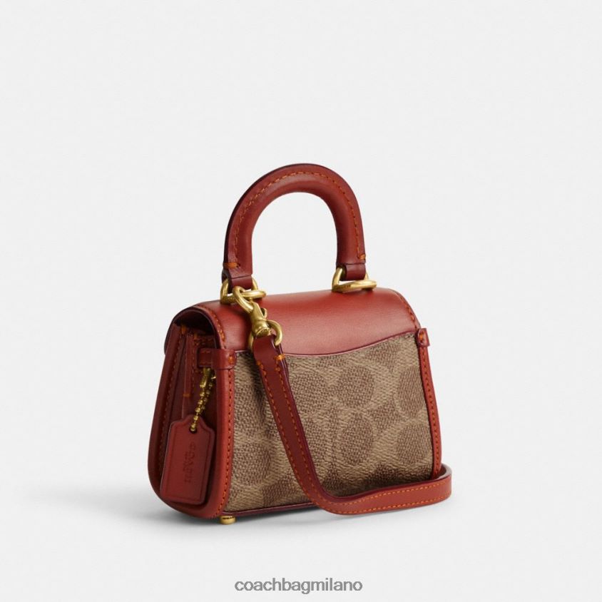 Coach donne Manico superiore Sammy in tela esclusiva b4/ruggine marrone chiaro FPN0Z8210