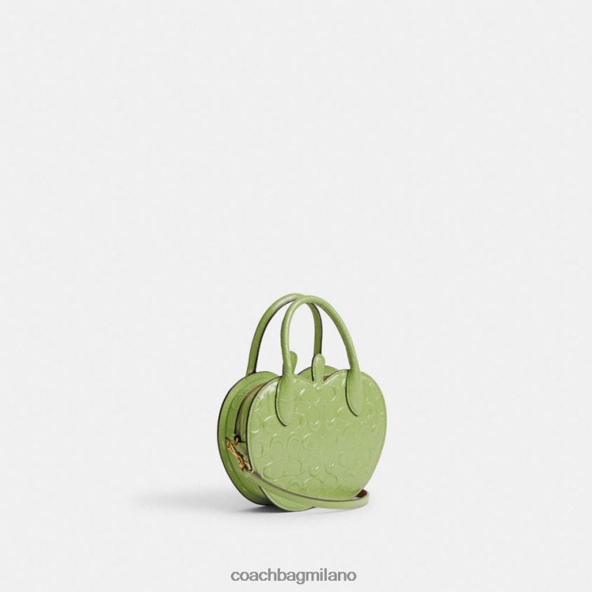 Coach donne borsa Apple in pelle esclusiva b4/verde FPN0Z8236