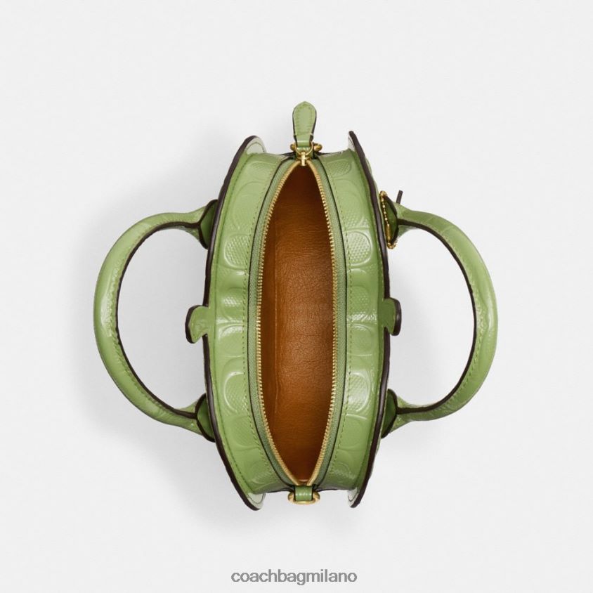 Coach donne borsa Apple in pelle esclusiva b4/verde FPN0Z8236