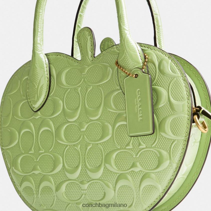 Coach donne borsa Apple in pelle esclusiva b4/verde FPN0Z8236