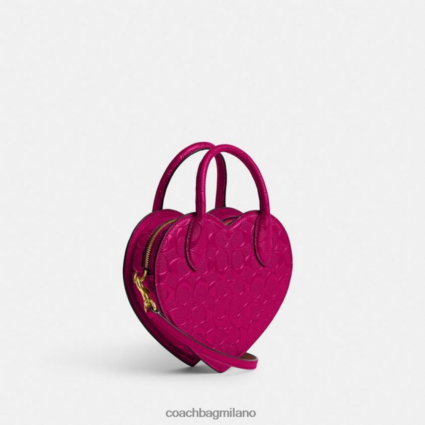 Coach donne borsa a cuore in pelle esclusiva b4/magenta FPN0Z8240