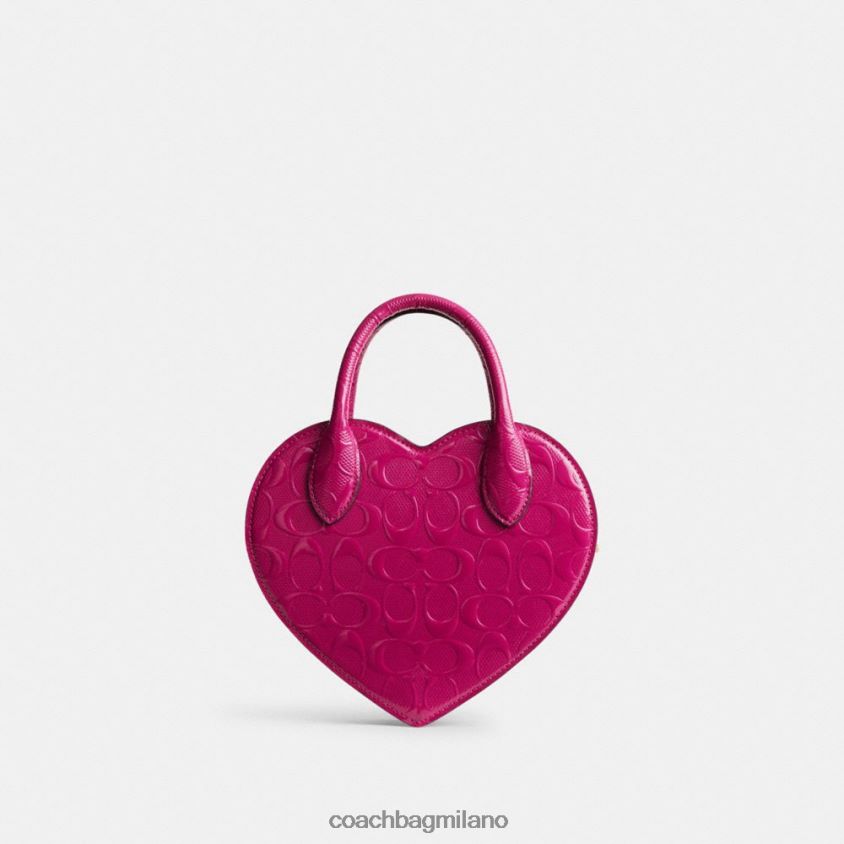 Coach donne borsa a cuore in pelle esclusiva b4/magenta FPN0Z8240