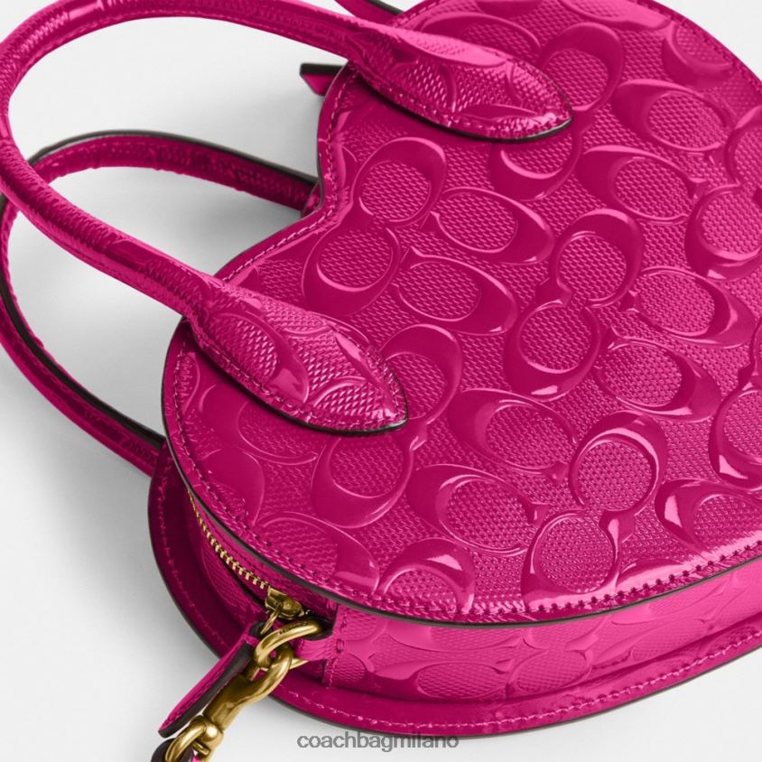 Coach donne borsa a cuore in pelle esclusiva b4/magenta FPN0Z8240