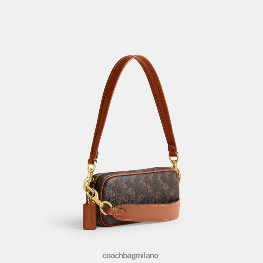 Coach donne borsa a tracolla Avery con stampa cavallo e carrozza b4/ambra brunita tartufo FPN0Z8216