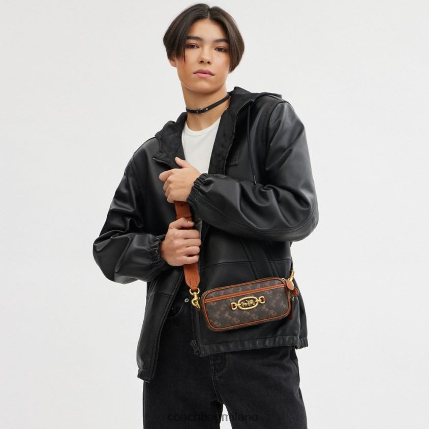 Coach donne borsa a tracolla Avery con stampa cavallo e carrozza b4/ambra brunita tartufo FPN0Z8216