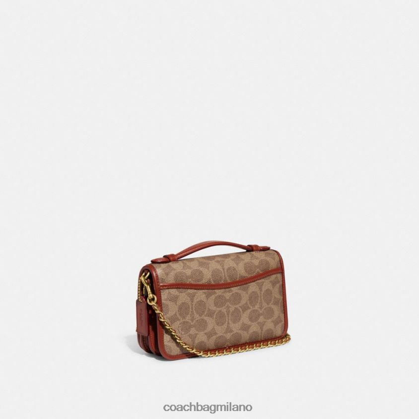 Coach donne borsa a tracolla bea in tela esclusiva b4/ruggine marrone chiaro FPN0Z8244