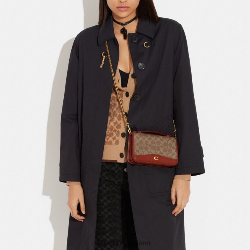 Coach donne borsa a tracolla bea in tela esclusiva b4/ruggine marrone chiaro FPN0Z8244