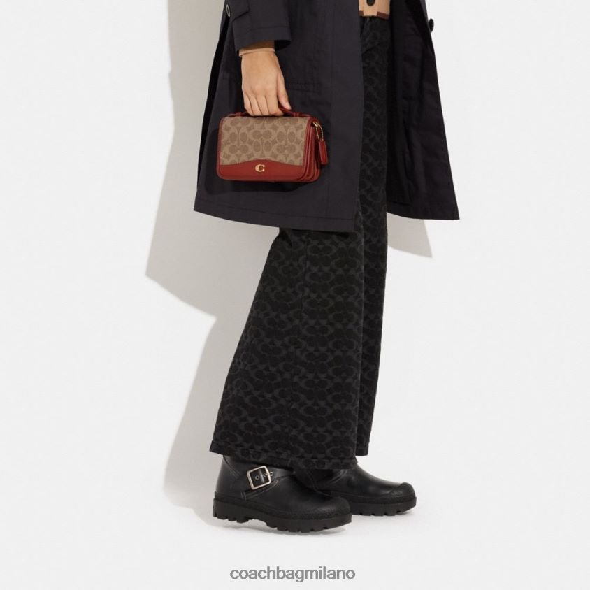 Coach donne borsa a tracolla bea in tela esclusiva b4/ruggine marrone chiaro FPN0Z8244