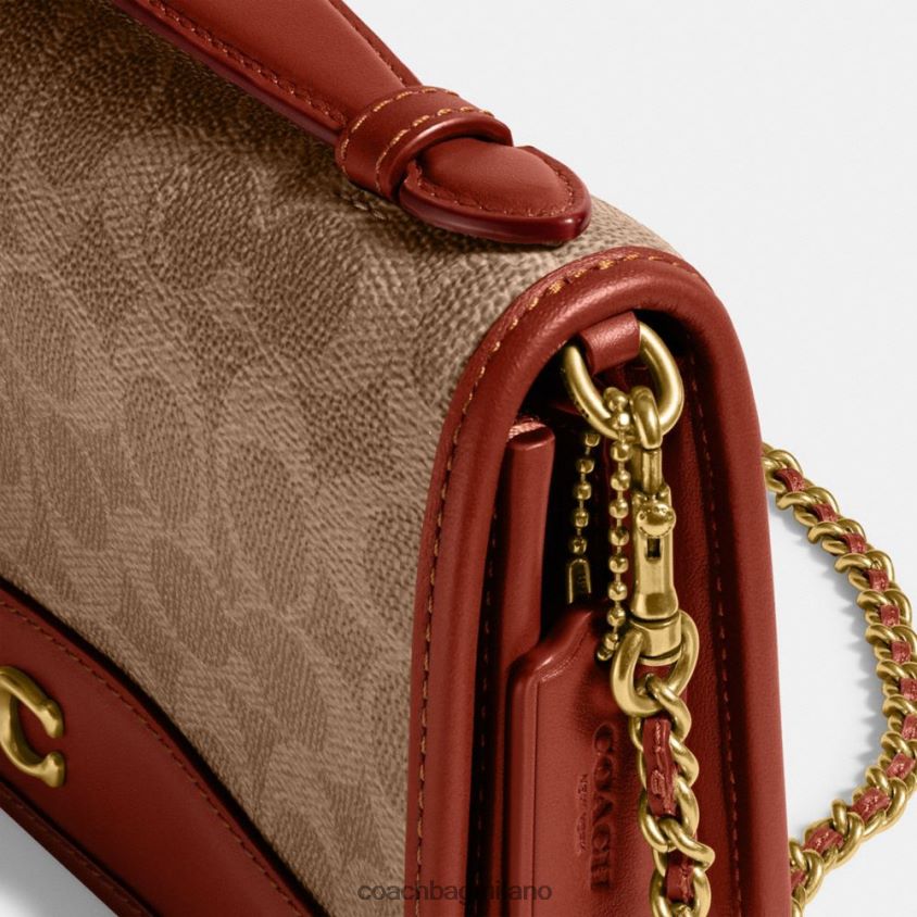 Coach donne borsa a tracolla bea in tela esclusiva b4/ruggine marrone chiaro FPN0Z8244