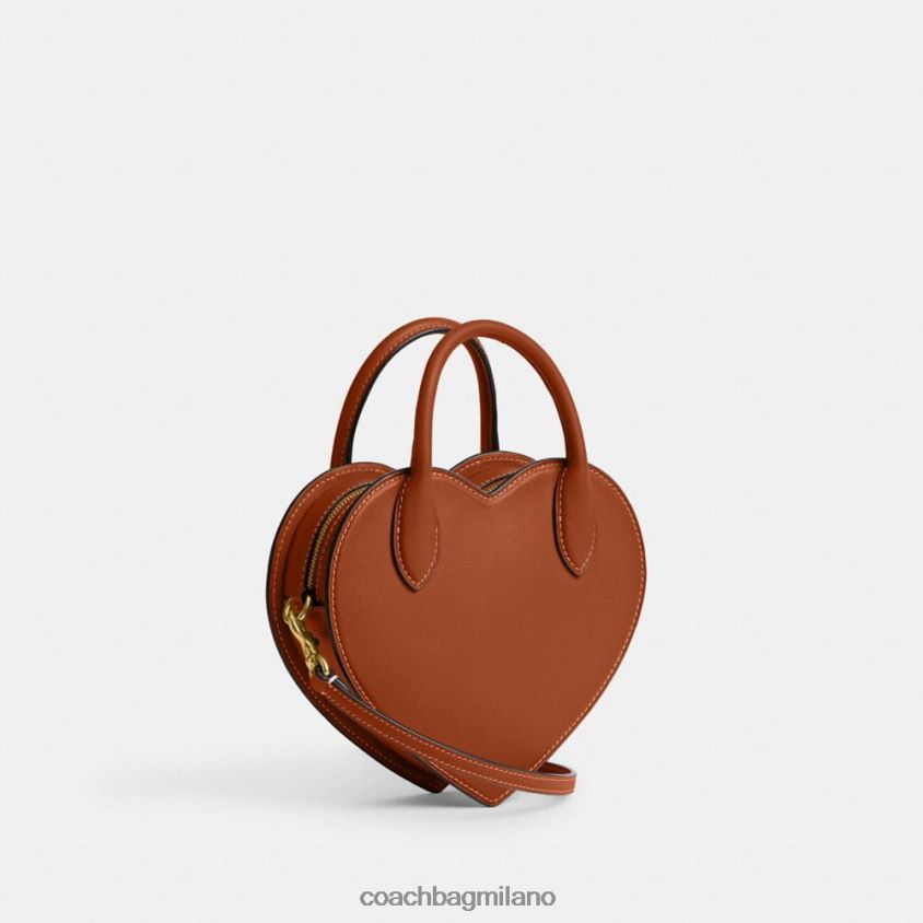 Coach donne borsa cuore in pelle rigenerata b4/ambra brunita FPN0Z8232