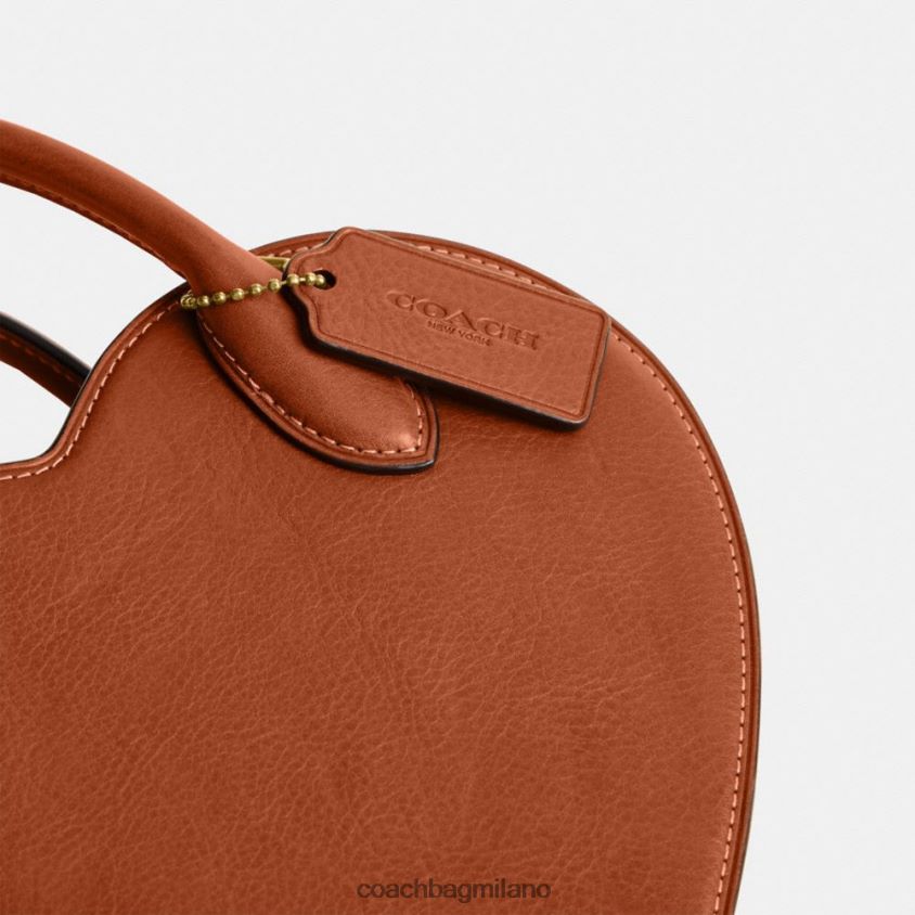 Coach donne borsa cuore in pelle rigenerata b4/ambra brunita FPN0Z8232