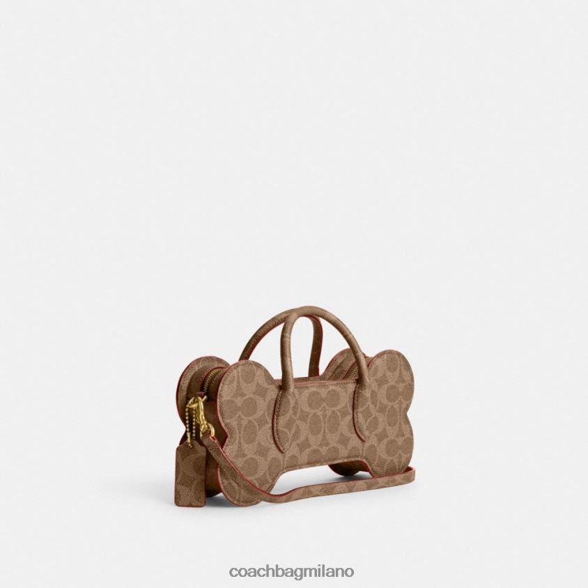 Coach donne borsa in osso in tela esclusiva b4/ruggine marrone chiaro FPN0Z8235
