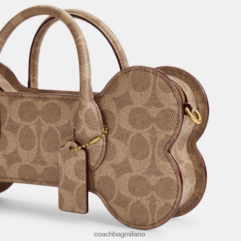 Coach donne borsa in osso in tela esclusiva b4/ruggine marrone chiaro FPN0Z8235
