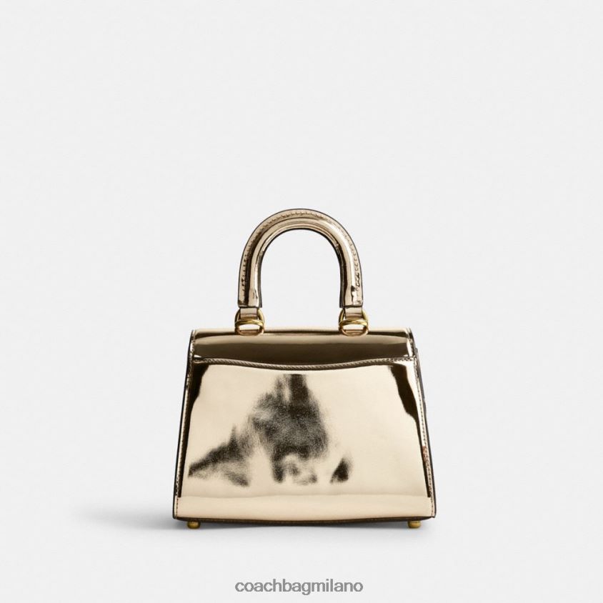 Coach donne maniglia superiore sammy 21 in argento metallizzato b4/oro FPN0Z8209