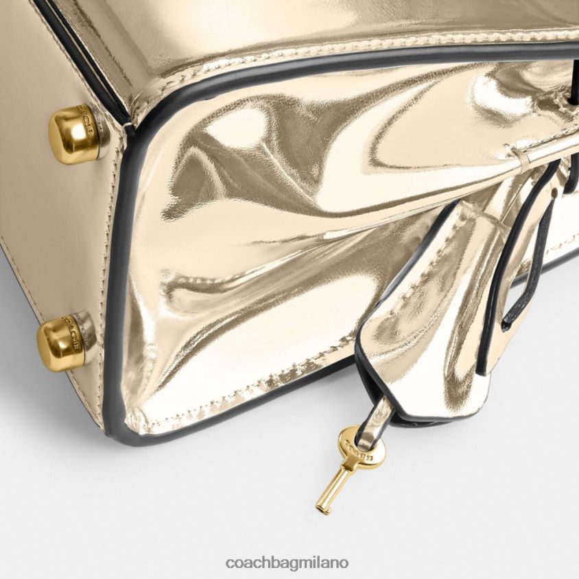 Coach donne maniglia superiore sammy 21 in argento metallizzato b4/oro FPN0Z8209