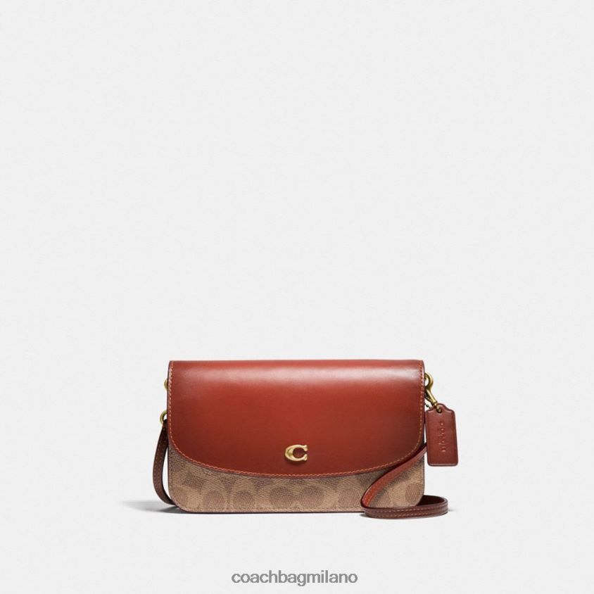 Coach donne tracolla Hayden in tela esclusiva b4/ruggine marrone chiaro FPN0Z8219