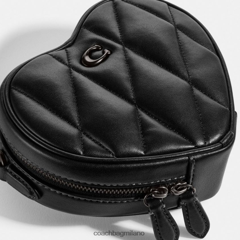 Coach donne tracolla a cuore con trapuntatura v5/nero FPN0Z8204