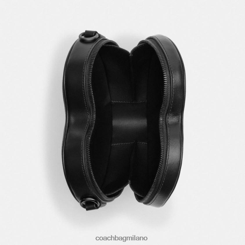 Coach donne tracolla a cuore in tela esclusiva mw/carbone/nero FPN0Z8205