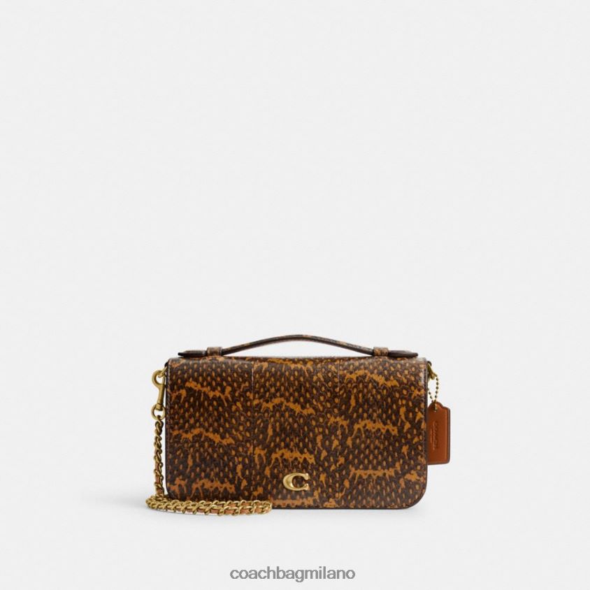 Coach donne tracolla bea in pelle di serpente b4/senape FPN0Z8228