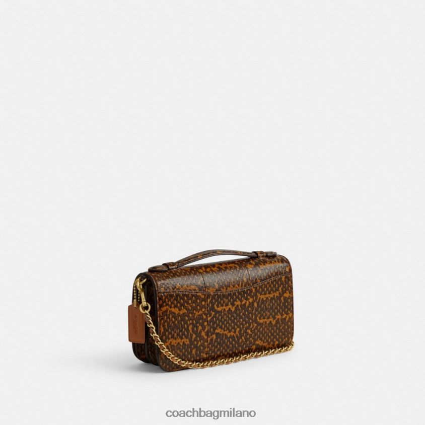 Coach donne tracolla bea in pelle di serpente b4/senape FPN0Z8228
