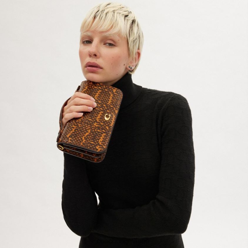 Coach donne tracolla bea in pelle di serpente b4/senape FPN0Z8228