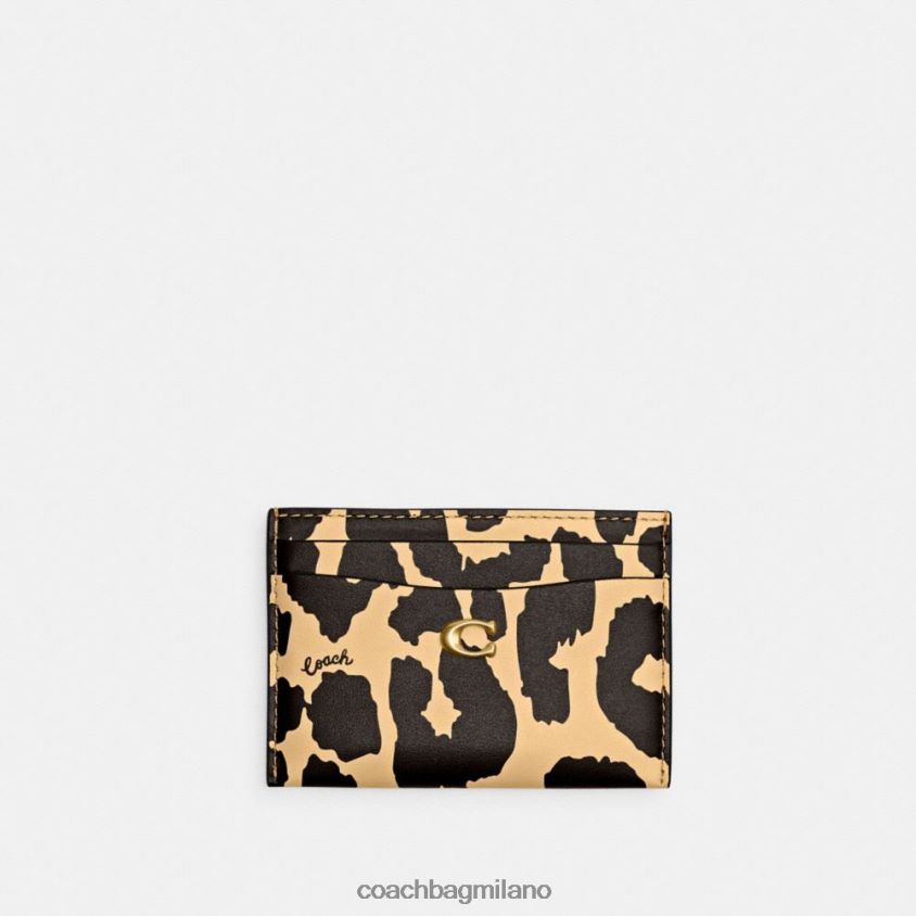 Coach donne portacarte con stampa leopardata b4/leopardo FPN0Z8382