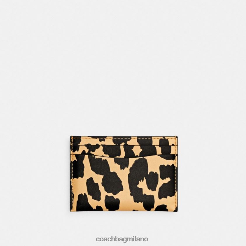 Coach donne portacarte con stampa leopardata b4/leopardo FPN0Z8382
