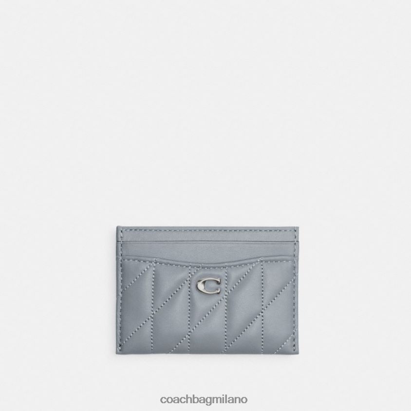Coach donne portacarte con trapuntatura a cuscino sx/grigio blu FPN0Z8375