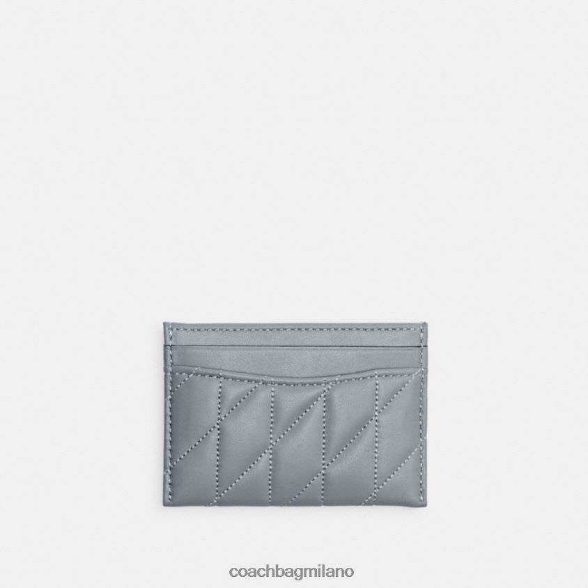 Coach donne portacarte con trapuntatura a cuscino sx/grigio blu FPN0Z8375