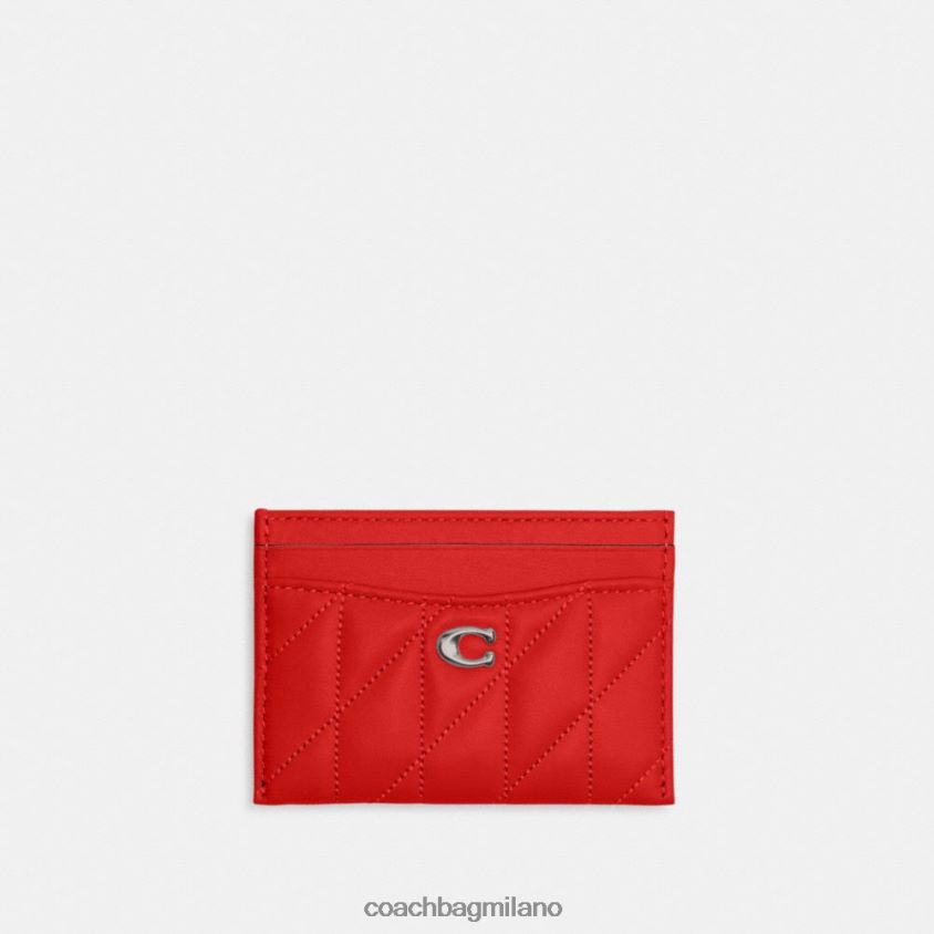 Coach donne portacarte con trapuntatura a cuscino sx/rosso sportivo FPN0Z8367