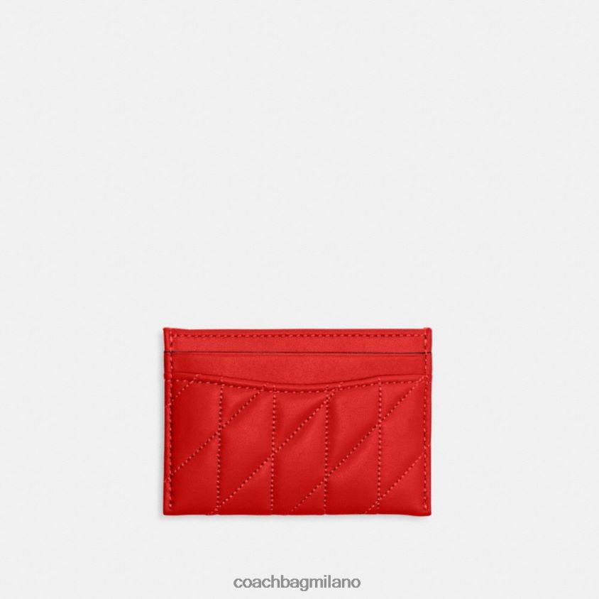 Coach donne portacarte con trapuntatura a cuscino sx/rosso sportivo FPN0Z8367