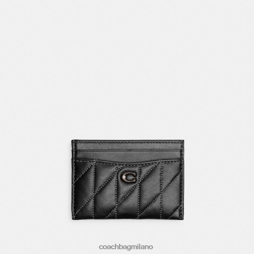 Coach donne portacarte con trapuntatura a cuscino v5/nero FPN0Z8374