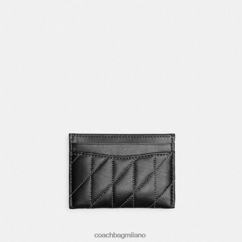 Coach donne portacarte con trapuntatura a cuscino v5/nero FPN0Z8374
