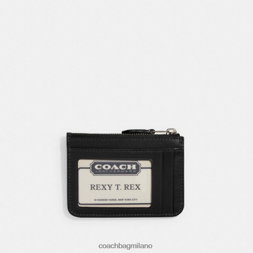 Coach donne mini portadocumenti skinny in tela esclusiva mw/carbone/nero FPN0Z8330