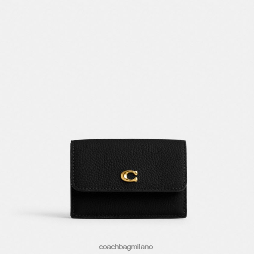 Coach donne portafoglio mini trifold essenziale b4/nero FPN0Z8349