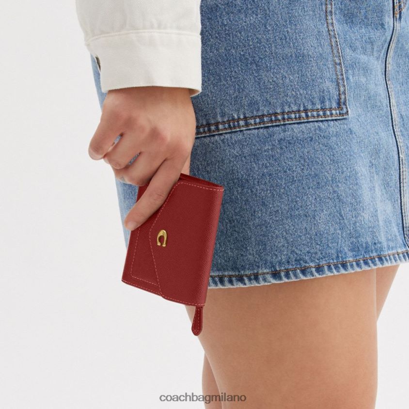 Coach donne portafoglio piccolo Wyn b4/smalto rosso FPN0Z8356