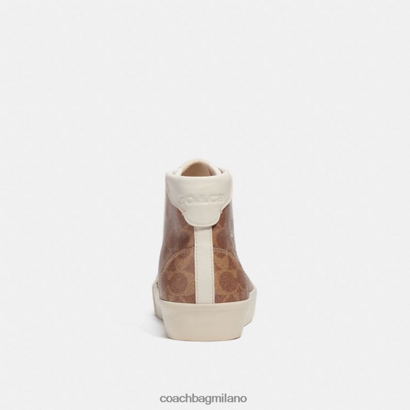 Coach donne sneaker citysole alta con plateau e suola per il capodanno lunare in tela esclusiva con coniglio abbronzatura FPN0Z8427