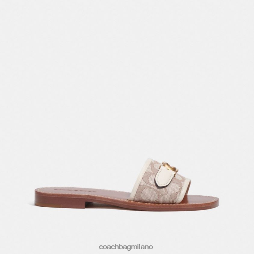 Coach donne ina sandalo in caratteristico jacquard pietra/gesso FPN0Z8422
