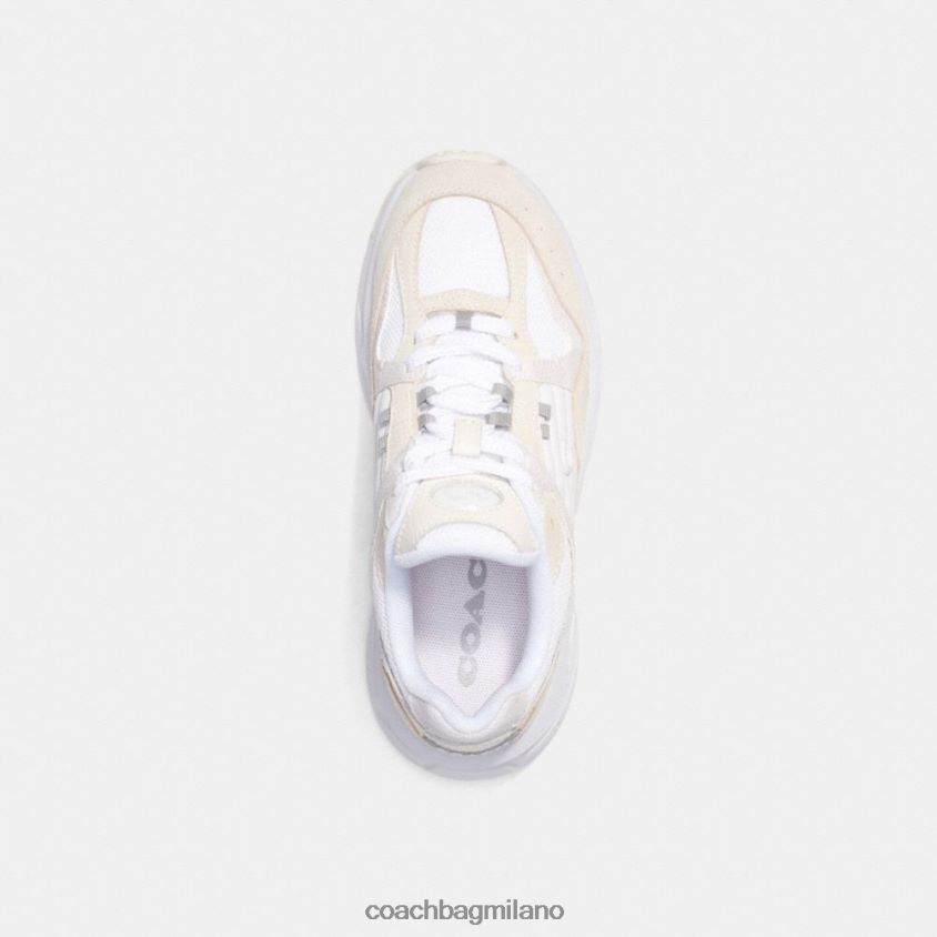 Coach donne sneaker c301 con tela firmata gesso/bianco FPN0Z8402