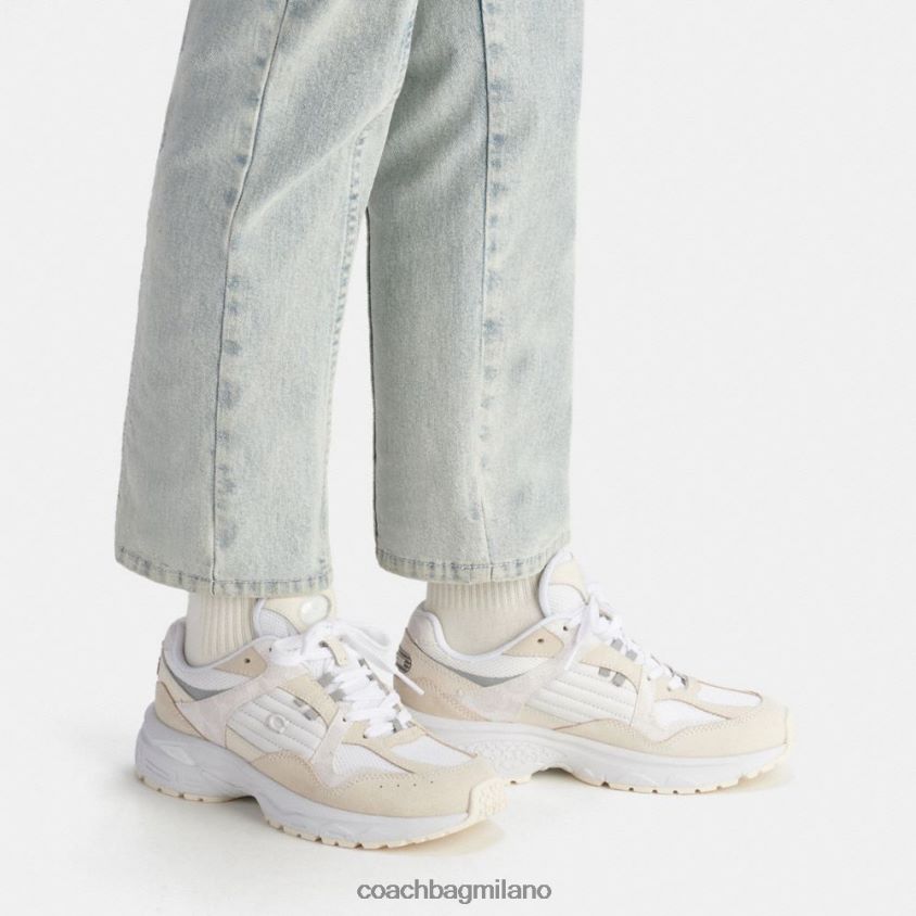 Coach donne sneaker c301 con tela firmata gesso/bianco FPN0Z8402